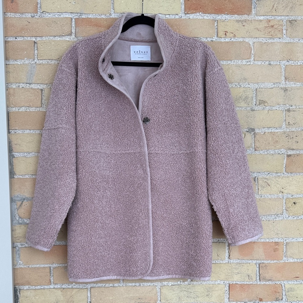 New Velvet by Graham and Spencer Soft Pink Teddy/Faux Suede Reversible Jacket